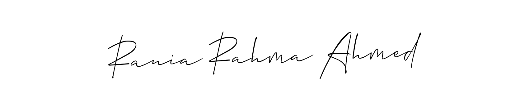 Also You can easily find your signature by using the search form. We will create Rania Rahma Ahmed name handwritten signature images for you free of cost using Allison_Script sign style. Rania Rahma Ahmed signature style 2 images and pictures png