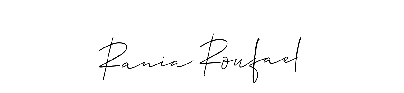 Rania Roufael stylish signature style. Best Handwritten Sign (Allison_Script) for my name. Handwritten Signature Collection Ideas for my name Rania Roufael. Rania Roufael signature style 2 images and pictures png