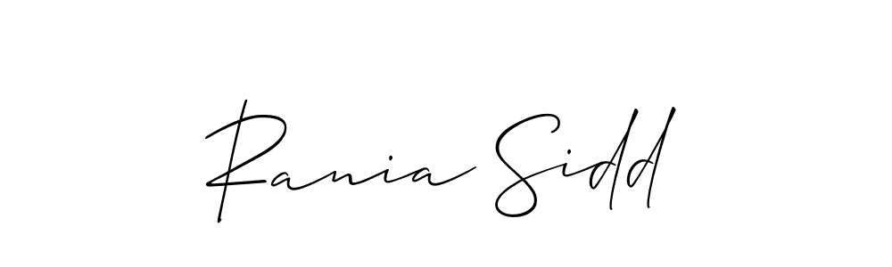 Make a short Rania Sidd signature style. Manage your documents anywhere anytime using Allison_Script. Create and add eSignatures, submit forms, share and send files easily. Rania Sidd signature style 2 images and pictures png