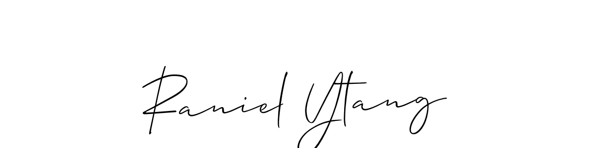 Use a signature maker to create a handwritten signature online. With this signature software, you can design (Allison_Script) your own signature for name Raniel Ytang. Raniel Ytang signature style 2 images and pictures png