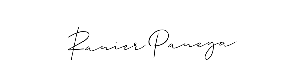 How to make Ranier Panega name signature. Use Allison_Script style for creating short signs online. This is the latest handwritten sign. Ranier Panega signature style 2 images and pictures png