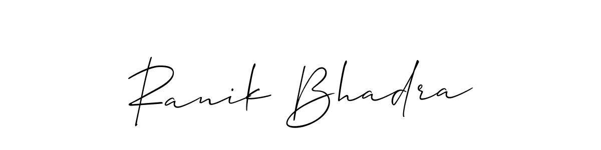 How to Draw Ranik Bhadra signature style? Allison_Script is a latest design signature styles for name Ranik Bhadra. Ranik Bhadra signature style 2 images and pictures png