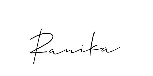 Make a beautiful signature design for name Ranika. With this signature (Allison_Script) style, you can create a handwritten signature for free. Ranika signature style 2 images and pictures png