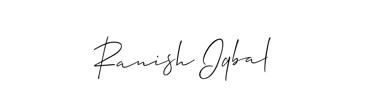 Also we have Ranish Iqbal name is the best signature style. Create professional handwritten signature collection using Allison_Script autograph style. Ranish Iqbal signature style 2 images and pictures png