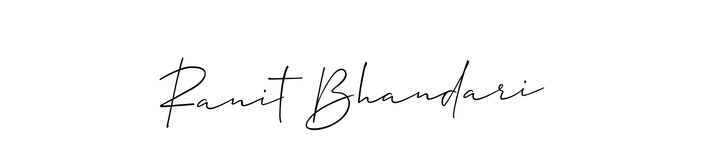 Also You can easily find your signature by using the search form. We will create Ranit Bhandari name handwritten signature images for you free of cost using Allison_Script sign style. Ranit Bhandari signature style 2 images and pictures png