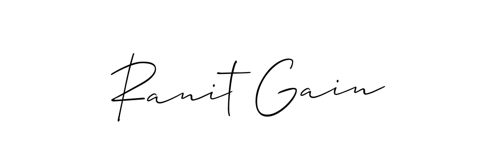 Design your own signature with our free online signature maker. With this signature software, you can create a handwritten (Allison_Script) signature for name Ranit Gain. Ranit Gain signature style 2 images and pictures png
