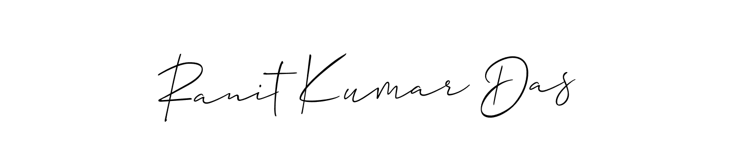 Use a signature maker to create a handwritten signature online. With this signature software, you can design (Allison_Script) your own signature for name Ranit Kumar Das. Ranit Kumar Das signature style 2 images and pictures png