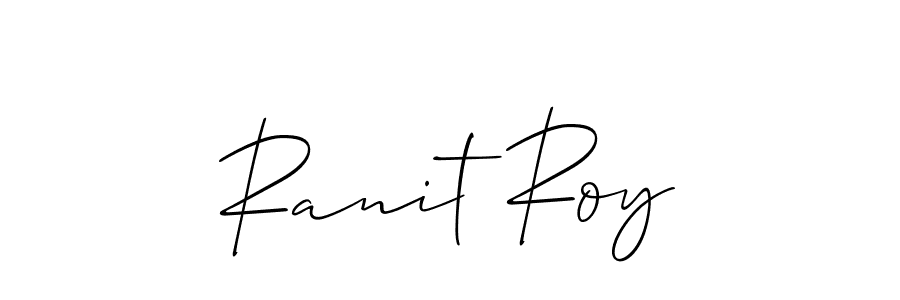 Allison_Script is a professional signature style that is perfect for those who want to add a touch of class to their signature. It is also a great choice for those who want to make their signature more unique. Get Ranit Roy name to fancy signature for free. Ranit Roy signature style 2 images and pictures png