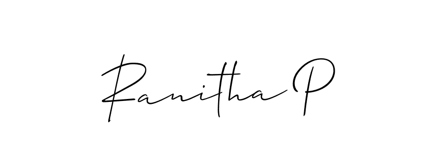 Also we have Ranitha P name is the best signature style. Create professional handwritten signature collection using Allison_Script autograph style. Ranitha P signature style 2 images and pictures png