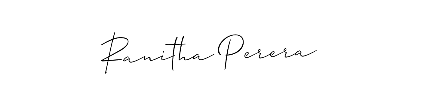 This is the best signature style for the Ranitha Perera name. Also you like these signature font (Allison_Script). Mix name signature. Ranitha Perera signature style 2 images and pictures png