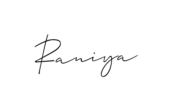 Similarly Allison_Script is the best handwritten signature design. Signature creator online .You can use it as an online autograph creator for name Raniya. Raniya signature style 2 images and pictures png