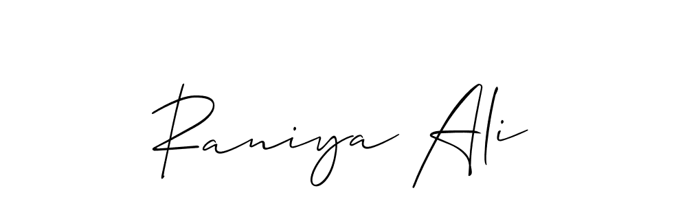 Similarly Allison_Script is the best handwritten signature design. Signature creator online .You can use it as an online autograph creator for name Raniya Ali. Raniya Ali signature style 2 images and pictures png