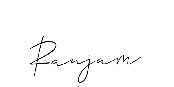 Design your own signature with our free online signature maker. With this signature software, you can create a handwritten (Allison_Script) signature for name Ranjam. Ranjam signature style 2 images and pictures png