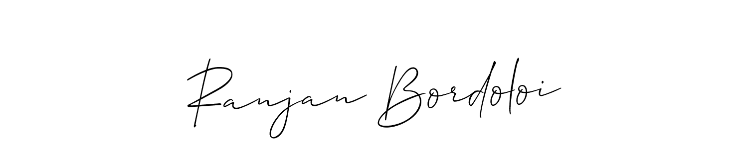 Create a beautiful signature design for name Ranjan Bordoloi. With this signature (Allison_Script) fonts, you can make a handwritten signature for free. Ranjan Bordoloi signature style 2 images and pictures png