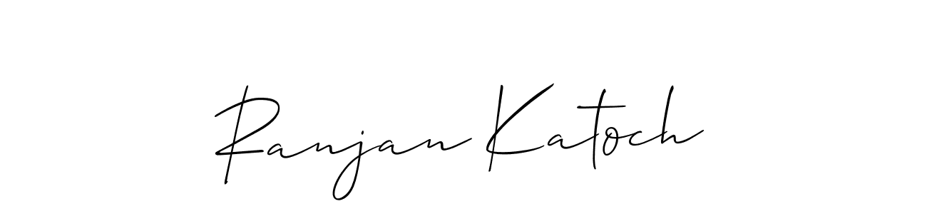 if you are searching for the best signature style for your name Ranjan Katoch. so please give up your signature search. here we have designed multiple signature styles  using Allison_Script. Ranjan Katoch signature style 2 images and pictures png