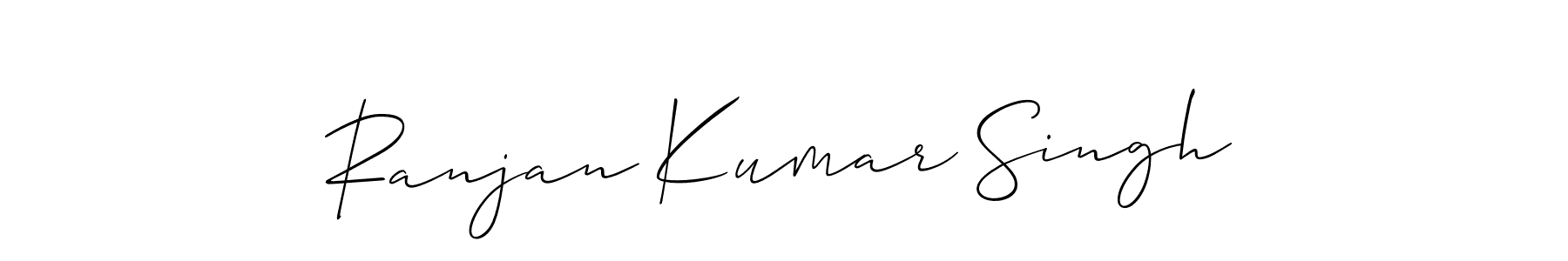 The best way (Allison_Script) to make a short signature is to pick only two or three words in your name. The name Ranjan Kumar Singh include a total of six letters. For converting this name. Ranjan Kumar Singh signature style 2 images and pictures png