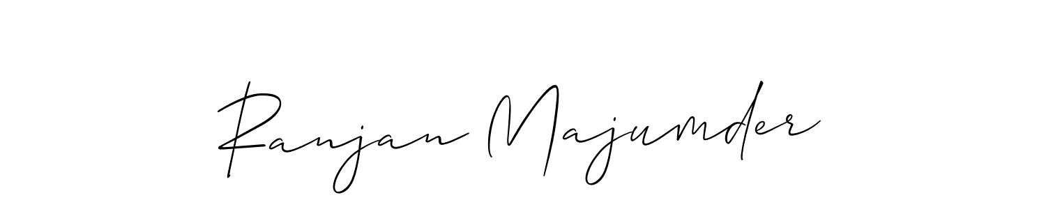 The best way (Allison_Script) to make a short signature is to pick only two or three words in your name. The name Ranjan Majumder include a total of six letters. For converting this name. Ranjan Majumder signature style 2 images and pictures png