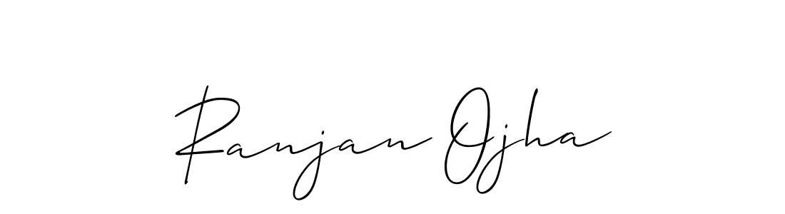 You should practise on your own different ways (Allison_Script) to write your name (Ranjan Ojha) in signature. don't let someone else do it for you. Ranjan Ojha signature style 2 images and pictures png