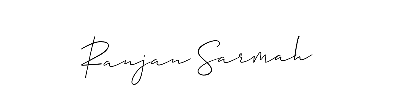 Make a beautiful signature design for name Ranjan Sarmah. With this signature (Allison_Script) style, you can create a handwritten signature for free. Ranjan Sarmah signature style 2 images and pictures png