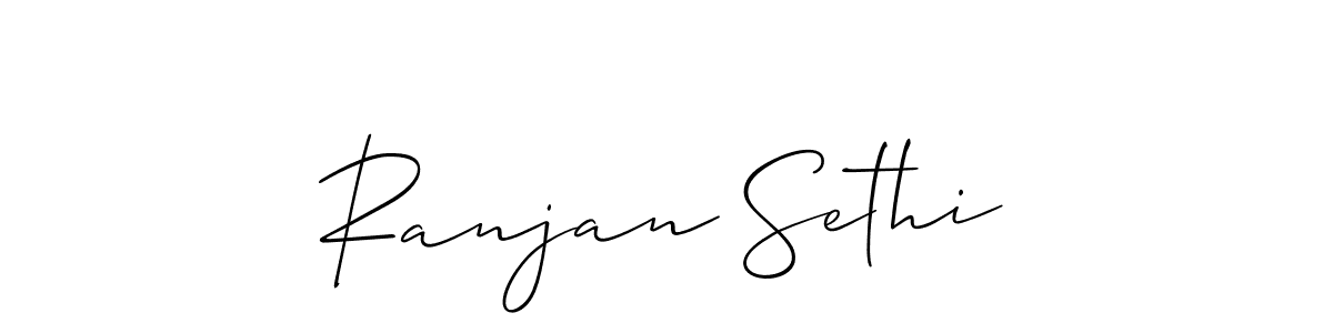 How to make Ranjan Sethi name signature. Use Allison_Script style for creating short signs online. This is the latest handwritten sign. Ranjan Sethi signature style 2 images and pictures png