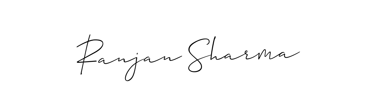 This is the best signature style for the Ranjan Sharma name. Also you like these signature font (Allison_Script). Mix name signature. Ranjan Sharma signature style 2 images and pictures png