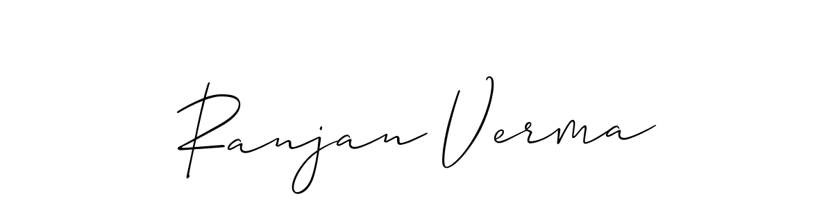 How to make Ranjan Verma name signature. Use Allison_Script style for creating short signs online. This is the latest handwritten sign. Ranjan Verma signature style 2 images and pictures png