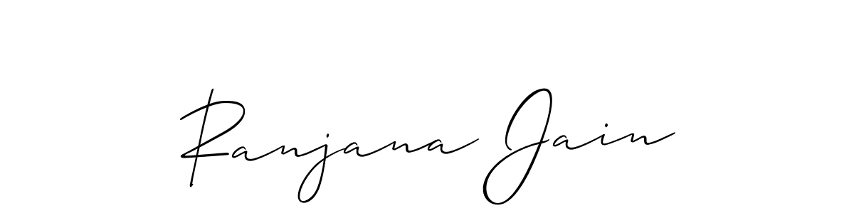 The best way (Allison_Script) to make a short signature is to pick only two or three words in your name. The name Ranjana Jain include a total of six letters. For converting this name. Ranjana Jain signature style 2 images and pictures png