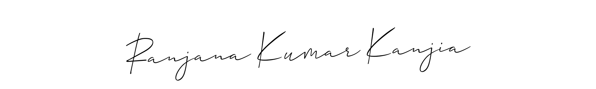 Allison_Script is a professional signature style that is perfect for those who want to add a touch of class to their signature. It is also a great choice for those who want to make their signature more unique. Get Ranjana Kumar Kanjia name to fancy signature for free. Ranjana Kumar Kanjia signature style 2 images and pictures png
