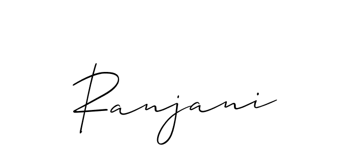 Allison_Script is a professional signature style that is perfect for those who want to add a touch of class to their signature. It is also a great choice for those who want to make their signature more unique. Get Ranjani name to fancy signature for free. Ranjani signature style 2 images and pictures png