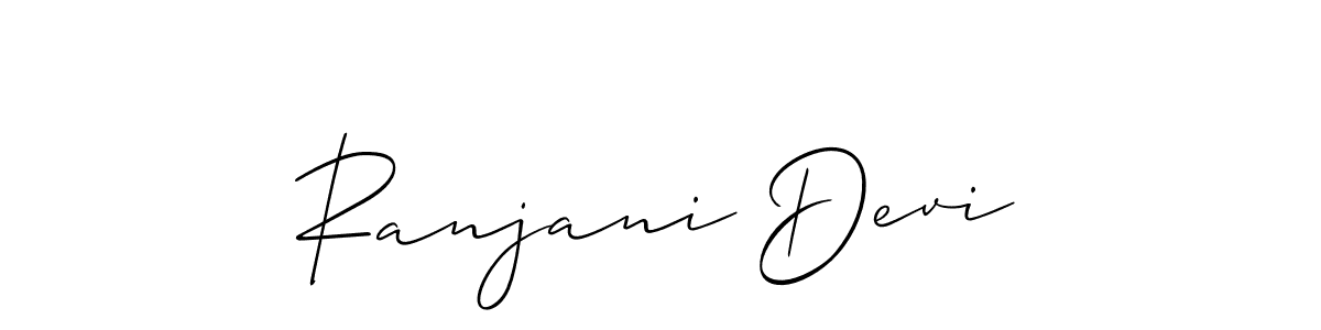 if you are searching for the best signature style for your name Ranjani Devi. so please give up your signature search. here we have designed multiple signature styles  using Allison_Script. Ranjani Devi signature style 2 images and pictures png