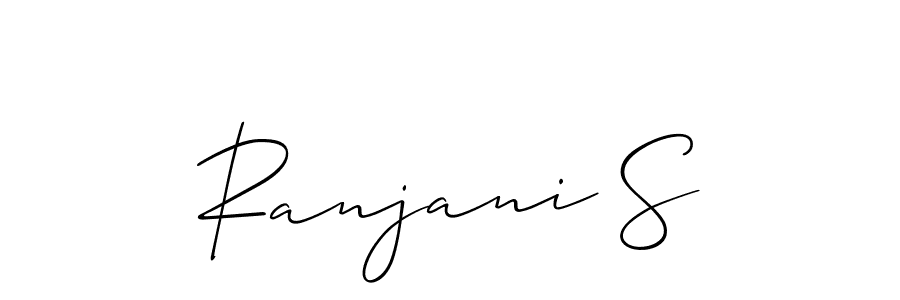 Design your own signature with our free online signature maker. With this signature software, you can create a handwritten (Allison_Script) signature for name Ranjani S. Ranjani S signature style 2 images and pictures png