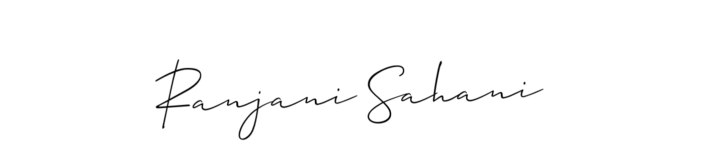 It looks lik you need a new signature style for name Ranjani Sahani. Design unique handwritten (Allison_Script) signature with our free signature maker in just a few clicks. Ranjani Sahani signature style 2 images and pictures png
