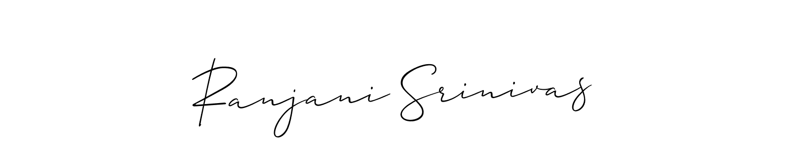 You should practise on your own different ways (Allison_Script) to write your name (Ranjani Srinivas) in signature. don't let someone else do it for you. Ranjani Srinivas signature style 2 images and pictures png