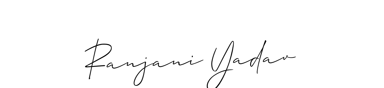 How to make Ranjani Yadav name signature. Use Allison_Script style for creating short signs online. This is the latest handwritten sign. Ranjani Yadav signature style 2 images and pictures png