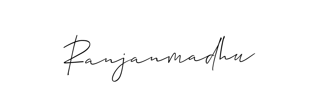 if you are searching for the best signature style for your name Ranjanmadhu. so please give up your signature search. here we have designed multiple signature styles  using Allison_Script. Ranjanmadhu signature style 2 images and pictures png