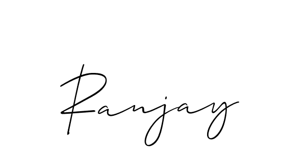 Use a signature maker to create a handwritten signature online. With this signature software, you can design (Allison_Script) your own signature for name Ranjay. Ranjay signature style 2 images and pictures png