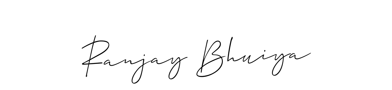Allison_Script is a professional signature style that is perfect for those who want to add a touch of class to their signature. It is also a great choice for those who want to make their signature more unique. Get Ranjay Bhuiya name to fancy signature for free. Ranjay Bhuiya signature style 2 images and pictures png
