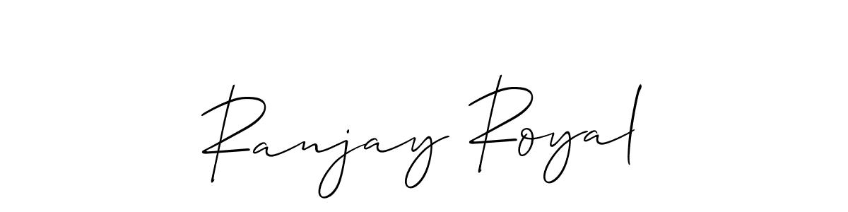 Use a signature maker to create a handwritten signature online. With this signature software, you can design (Allison_Script) your own signature for name Ranjay Royal. Ranjay Royal signature style 2 images and pictures png