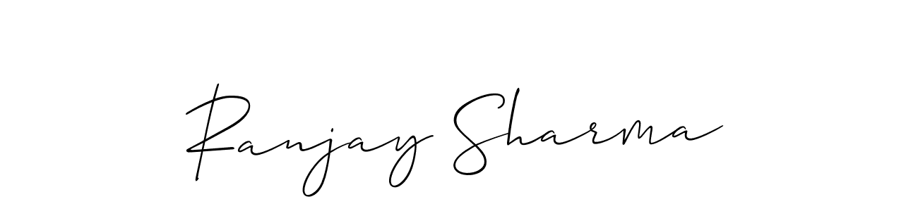 You should practise on your own different ways (Allison_Script) to write your name (Ranjay Sharma) in signature. don't let someone else do it for you. Ranjay Sharma signature style 2 images and pictures png