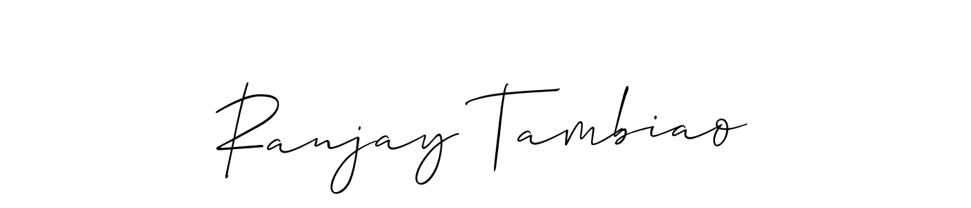 Create a beautiful signature design for name Ranjay Tambiao. With this signature (Allison_Script) fonts, you can make a handwritten signature for free. Ranjay Tambiao signature style 2 images and pictures png