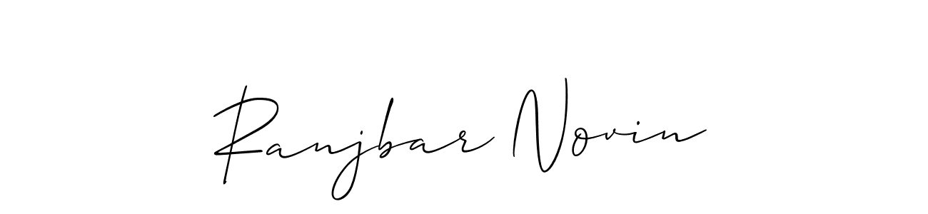 How to make Ranjbar Novin name signature. Use Allison_Script style for creating short signs online. This is the latest handwritten sign. Ranjbar Novin signature style 2 images and pictures png