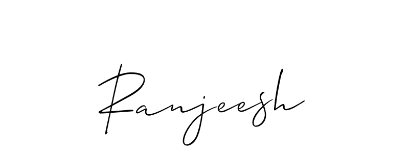 Use a signature maker to create a handwritten signature online. With this signature software, you can design (Allison_Script) your own signature for name Ranjeesh. Ranjeesh signature style 2 images and pictures png