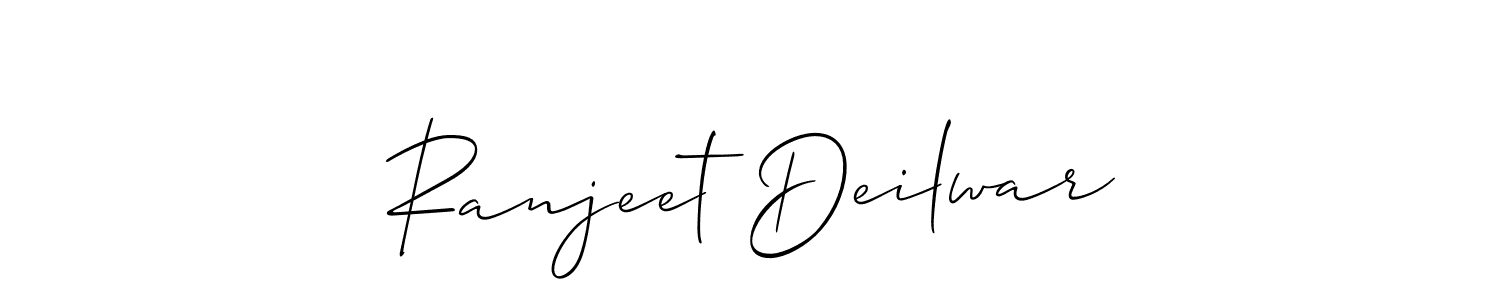 How to make Ranjeet Deilwar signature? Allison_Script is a professional autograph style. Create handwritten signature for Ranjeet Deilwar name. Ranjeet Deilwar signature style 2 images and pictures png