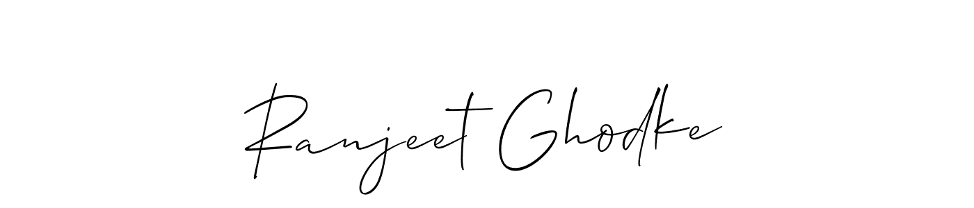 It looks lik you need a new signature style for name Ranjeet Ghodke. Design unique handwritten (Allison_Script) signature with our free signature maker in just a few clicks. Ranjeet Ghodke signature style 2 images and pictures png