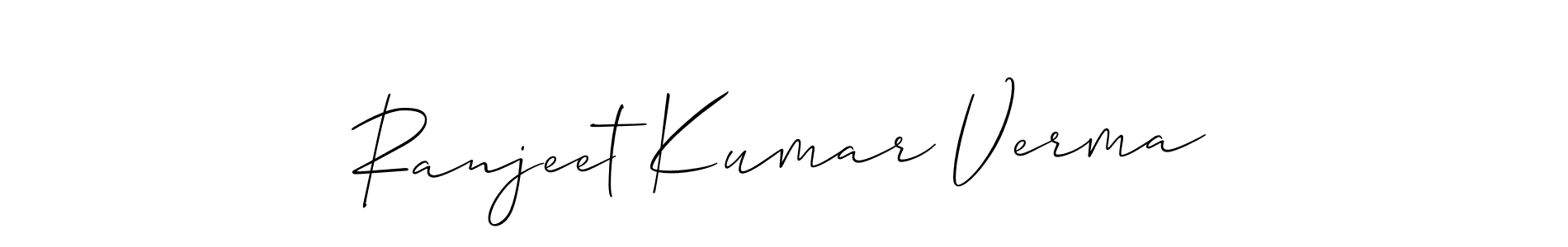 Create a beautiful signature design for name Ranjeet Kumar Verma. With this signature (Allison_Script) fonts, you can make a handwritten signature for free. Ranjeet Kumar Verma signature style 2 images and pictures png