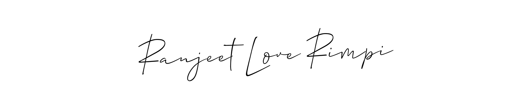 Make a beautiful signature design for name Ranjeet Love Rimpi. With this signature (Allison_Script) style, you can create a handwritten signature for free. Ranjeet Love Rimpi signature style 2 images and pictures png