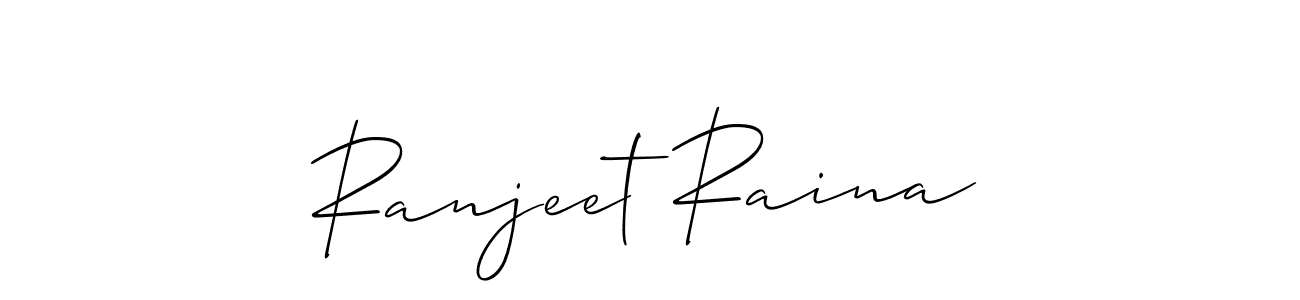Create a beautiful signature design for name Ranjeet Raina. With this signature (Allison_Script) fonts, you can make a handwritten signature for free. Ranjeet Raina signature style 2 images and pictures png