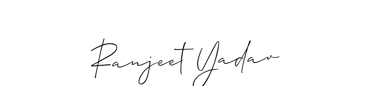 Make a beautiful signature design for name Ranjeet Yadav. With this signature (Allison_Script) style, you can create a handwritten signature for free. Ranjeet Yadav signature style 2 images and pictures png