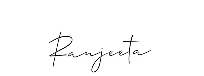 It looks lik you need a new signature style for name Ranjeeta. Design unique handwritten (Allison_Script) signature with our free signature maker in just a few clicks. Ranjeeta signature style 2 images and pictures png
