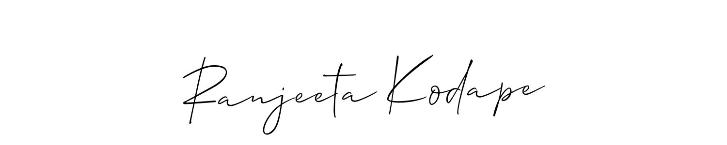 Similarly Allison_Script is the best handwritten signature design. Signature creator online .You can use it as an online autograph creator for name Ranjeeta Kodape. Ranjeeta Kodape signature style 2 images and pictures png